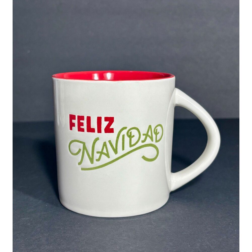Target Wondershop Feliz Navidad Christmas Mug Red Green Stoneware Coffee cup